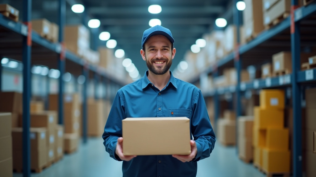 Entrepôt de logistique moderne avec emballages et systèmes de tri automatisés illustrant le commerce électronique européen